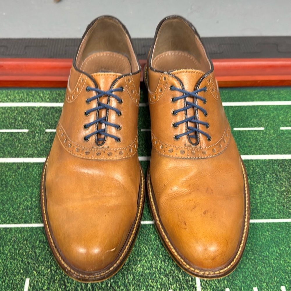 Aston Grey Leather Wingtip Dress Shoes